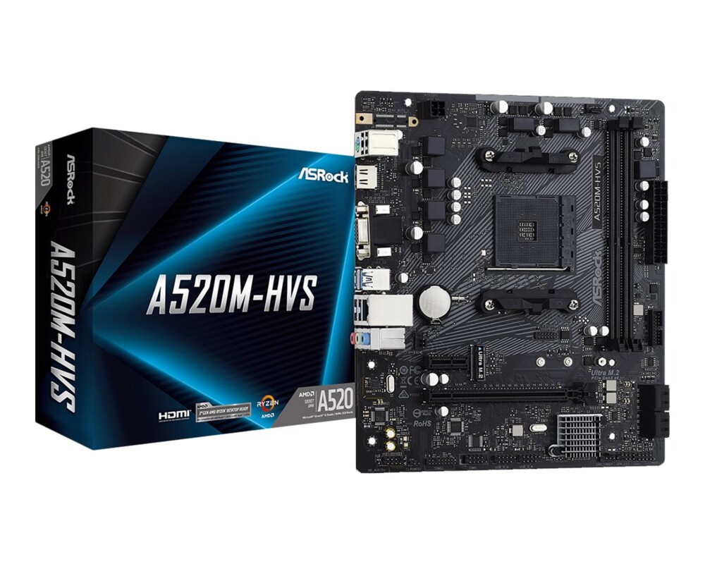 Дънна платка ASRock A520M-HVS AM4 16 Дънна платка ASRock A520M-HVS AM4 16