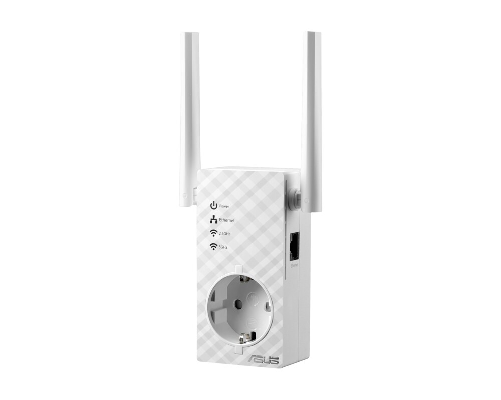 Безжичен усилвател ASUS RP-AC53 Dual-Band Wireless AC750 Passthrough Range Extender with External Antenna signal indicator AP and Media Bridge mode 2 Безжичен усилвател ASUS RP-AC53 Dual-Band Wireless AC750 Passthrough Range Extender with External Antenna signal indicator AP and Media Bridge mode 2