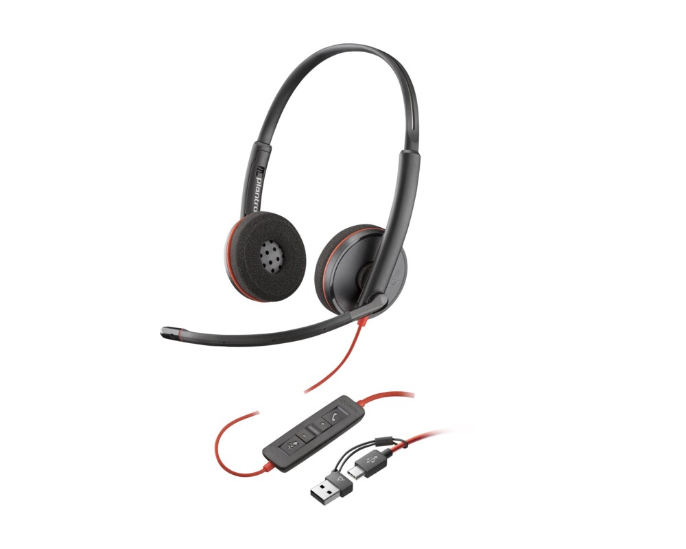 Слушалки HP Poly Blackwire 3220 Stereo USB-C Headset +USB-C 2 Слушалки HP Poly Blackwire 3220 Stereo USB-C Headset +USB-C 2