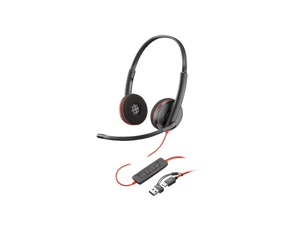 Слушалки HP Poly Blackwire 3220 Stereo USB-C Headset +USB-C 3 Слушалки HP Poly Blackwire 3220 Stereo USB-C Headset +USB-C 3