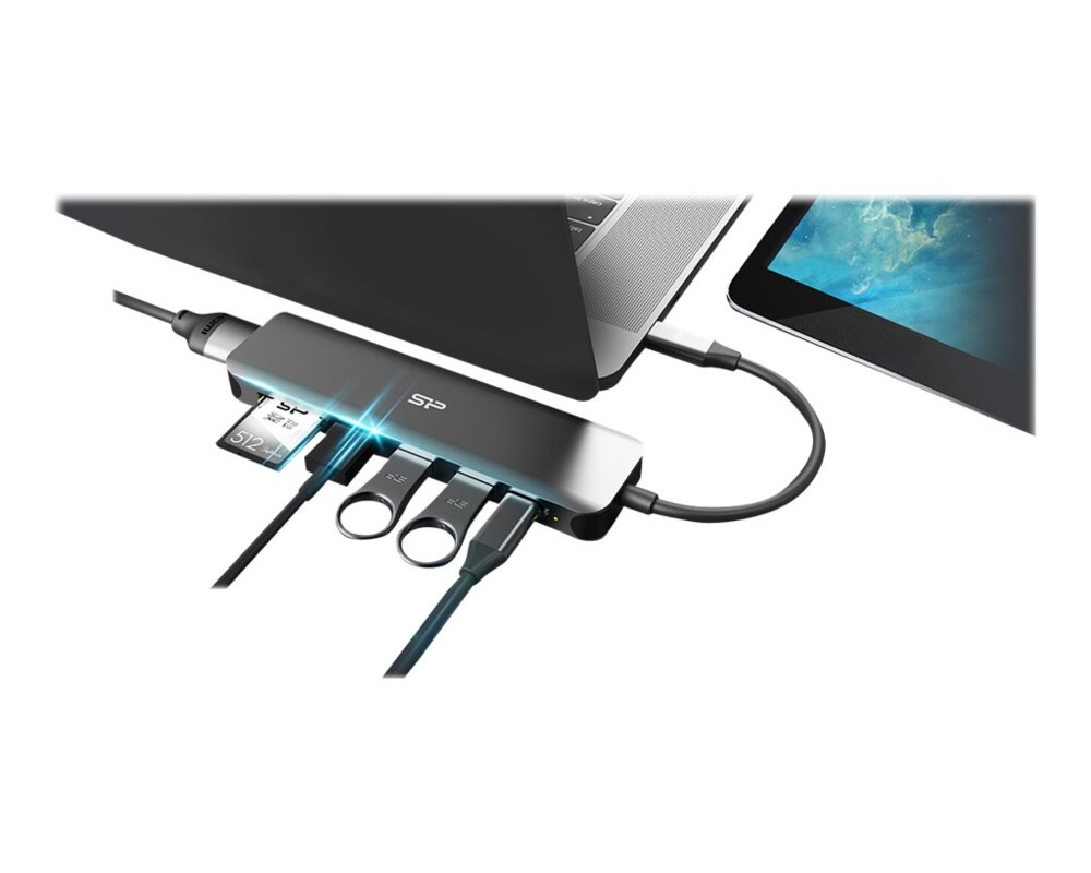Докинг станция SILICON POWER Boost SU20 Docking station 7in1 USB USB-C HDMI SD card 2 Докинг станция SILICON POWER Boost SU20 Docking station 7in1 USB USB-C HDMI SD card 2