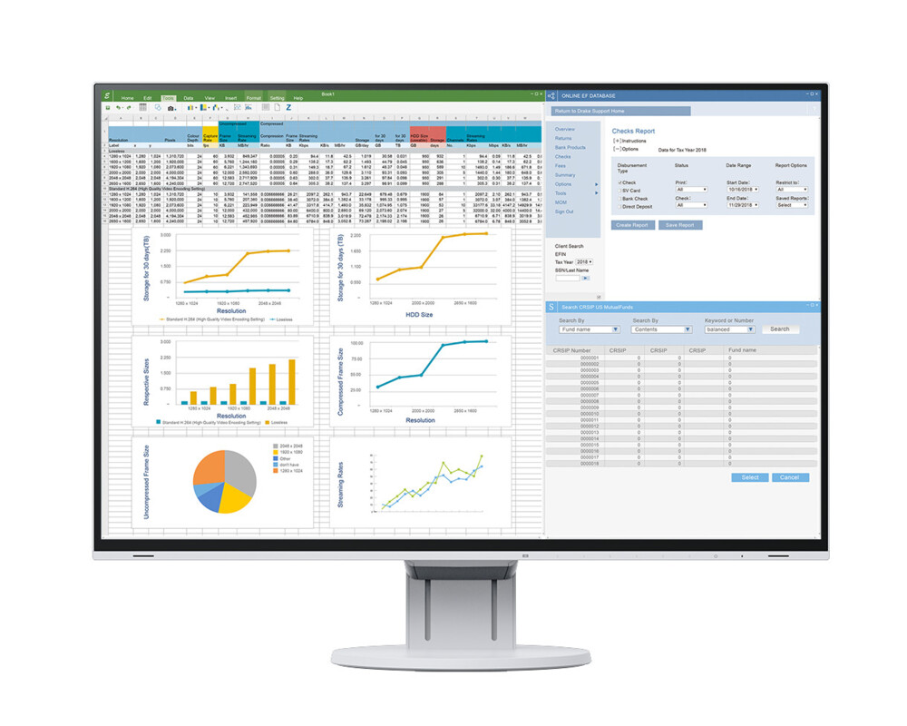 Монитор EIZO FlexScan EV2457, IPS, 24 inch, Wide, UXGA, DVI-D, DisplayPort, HDMI, DisplayPort Out, USB Hub, Бял 6