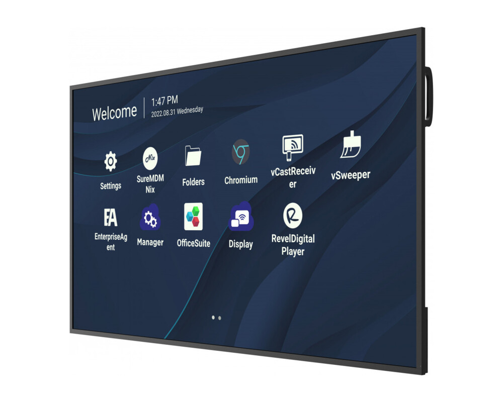 Широкоформатен дисплей VIEWSONIC CDE6530 65inch LED commercial Display 3840x2160 500 nits 1200:1 HDMI in x 2 USB-C x 1 HDMI out x 1 w 2