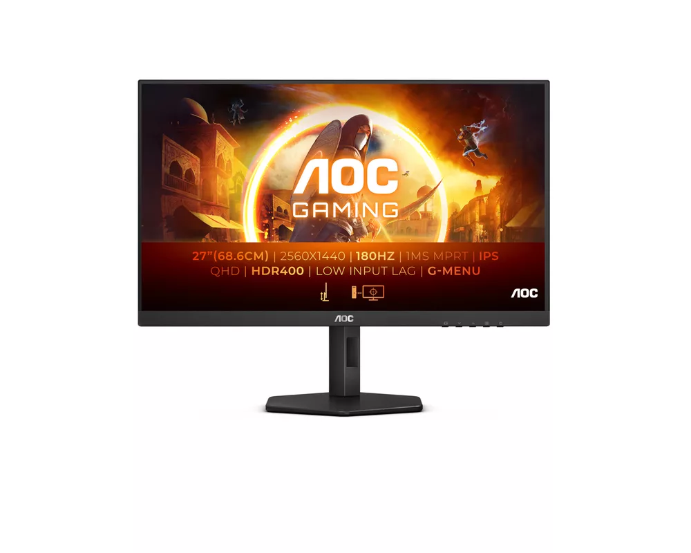 Монитор AOC Q27G4X 27inch 2560x1440 IPS 180Hz 130mm FreeSync Premium Gsync compatible HDMI DP 9