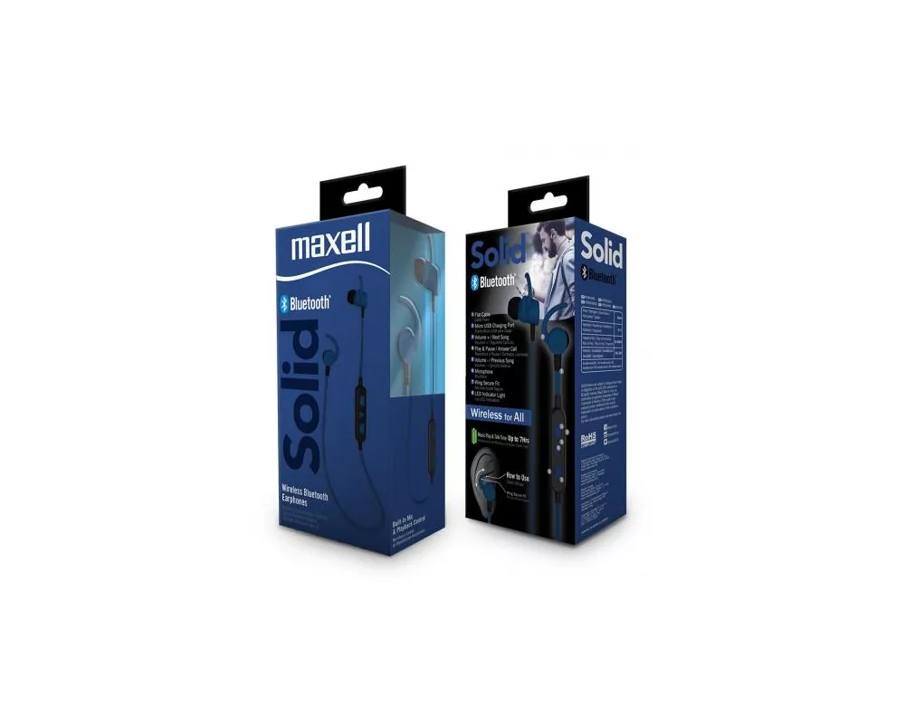 Слушалки Блутут слушалки MAXELL BT100 SOLID, Сини 2