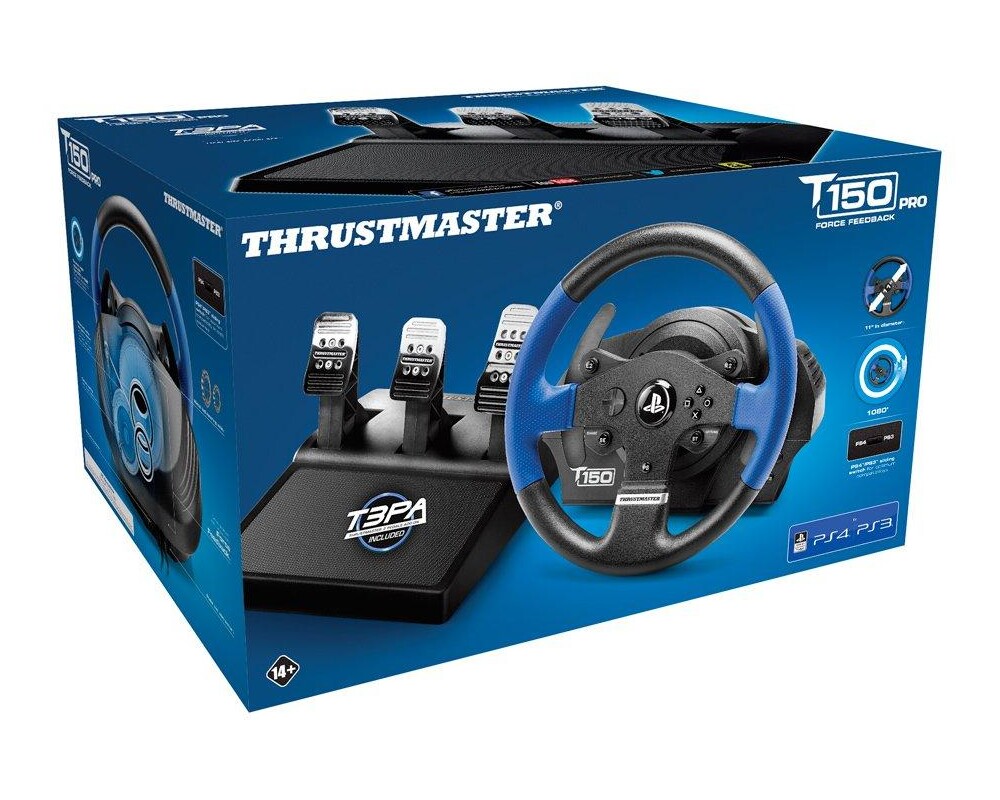 Волан THRUSTMASTER Racing Wheel T150 PRO PS3/PS4/PC, Черен/Син 3