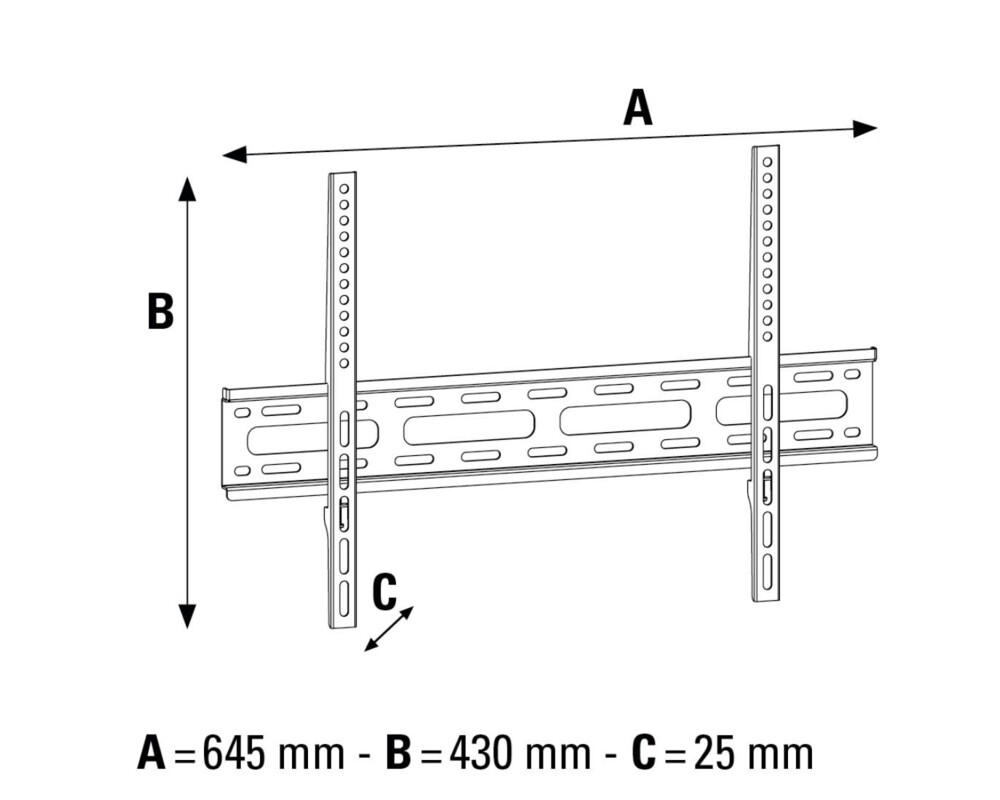 Стойка HAMA, Фиксирана, 32"-75", 35 кг, Черна 3