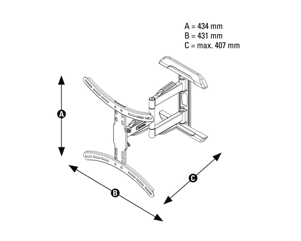 Стойка HAMA, Регулируема, 32"-65", 35 кг, Черна 6