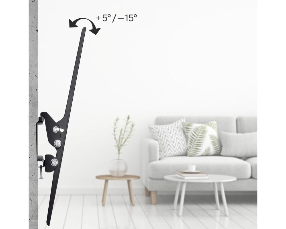 Стойка HAMA, Регулируема, 37"-75", 60 кг, 3 звезди, Черна 7