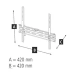 Стойка HAMA, Фиксирана, 32"-65", 35 кг, VESA 400, 1 звезда, Черен 3