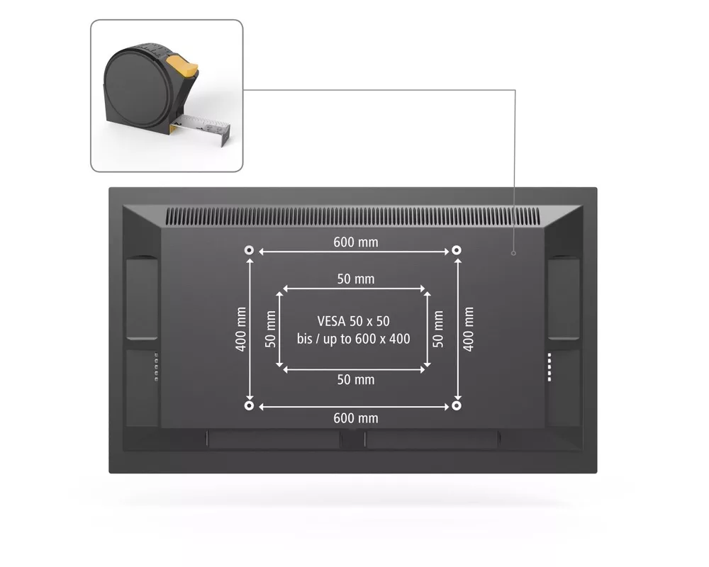 Стойка HAMA, Фиксирана, 32"-75", 40 кг, 1 Звезда, Черен 6