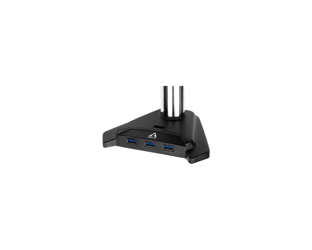 Стойка за 2 монитора за бюро ARCTIC Z2 Pro Gen 3, Регулируема, до 34"/29", 15 кг, 4 x USB3.0, Черна 2