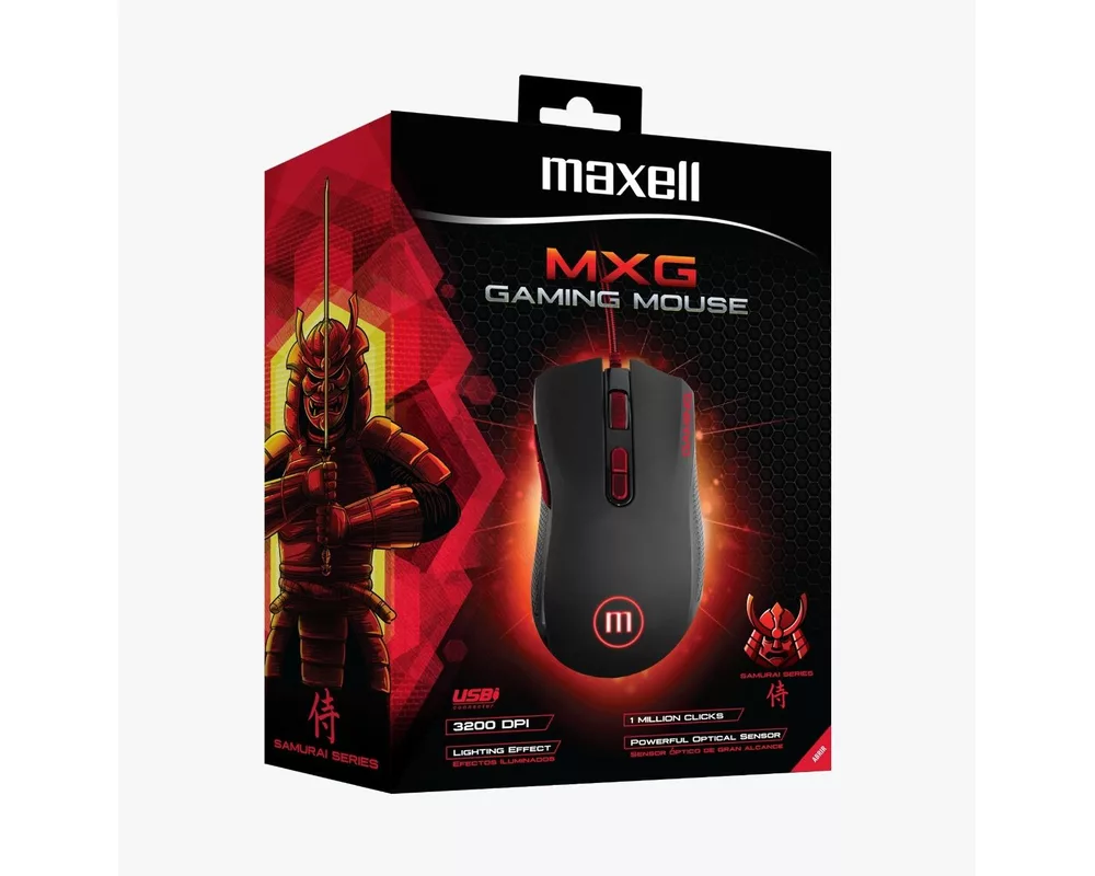 Мишка Геймърска мишка MAXELL Samurai MXG GA-MOWR-MHG, ILLUMINATED, Оптична, Кабел, USB, Черен 2