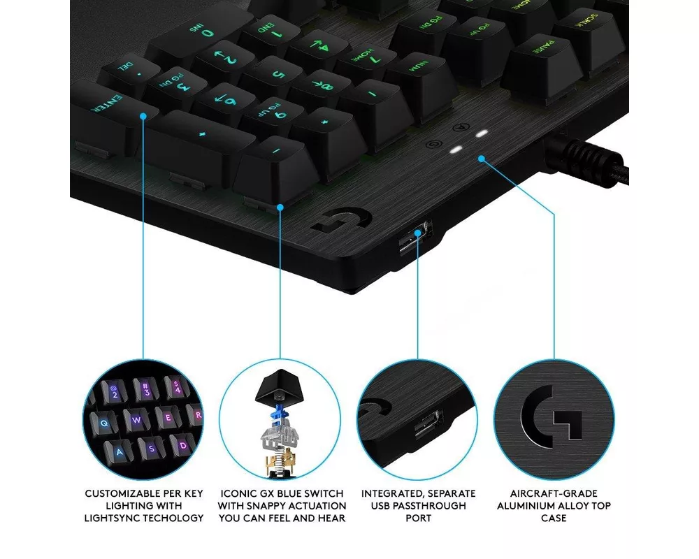 Клавиатура Logitech G513 RGB Mechanical Gaming Keyboard 22
