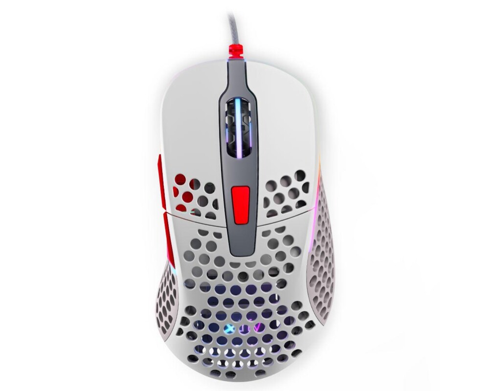 Мишка Геймърска мишка Xtrfy M4 Retro, RGB, Бял/Сив/Червен 2