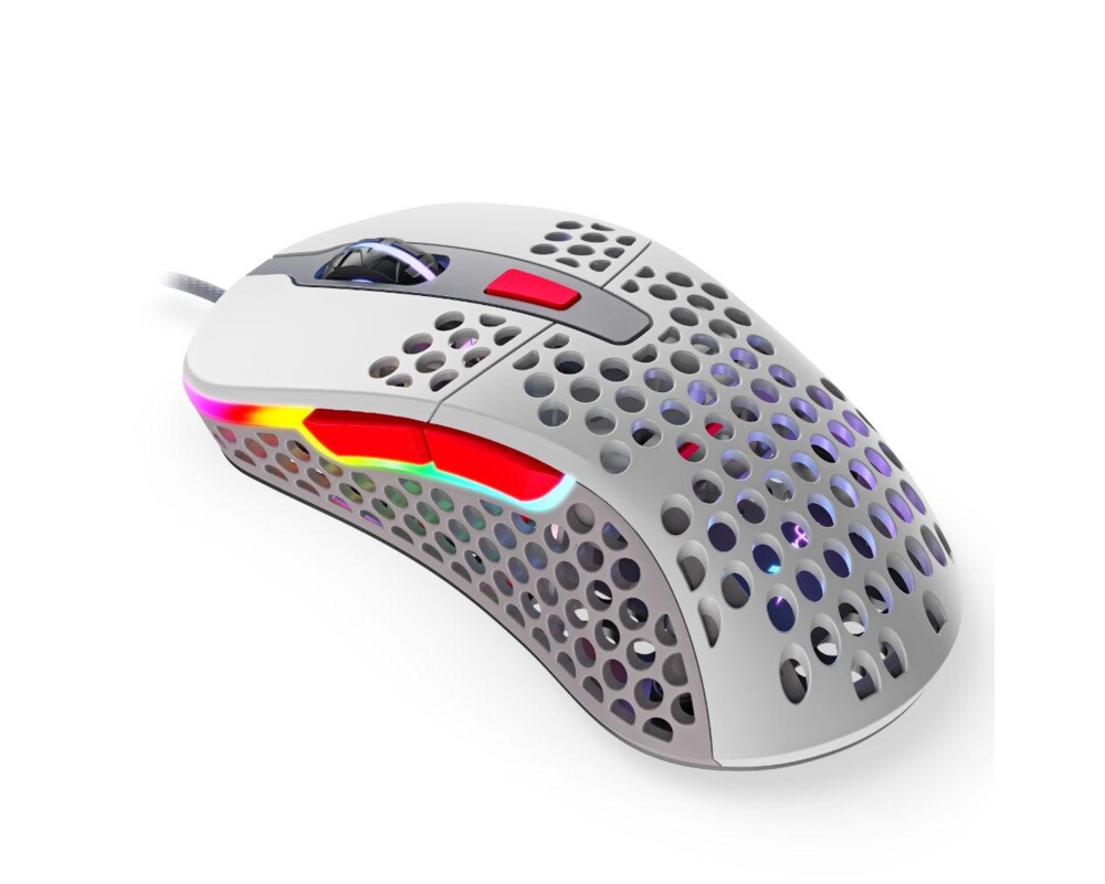 Мишка Геймърска мишка Xtrfy M4 Retro, RGB, Бял/Сив/Червен 6