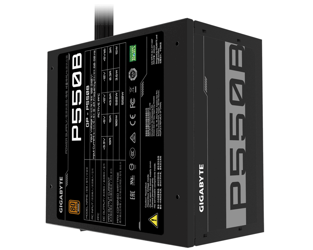 Захранване GIGABYTE GP-P550B 550W ATX12V 80 PLUS Bronze certified Active PFC Power Supply 3