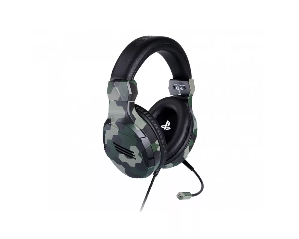 Слушалки Геймърски слушалки Nacon Bigben PS4 Official Headset V3 Camo Green, Микрофон, Зелен 3