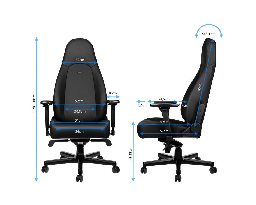 Геймърски стол noblechairs ICON, Black Edition 2