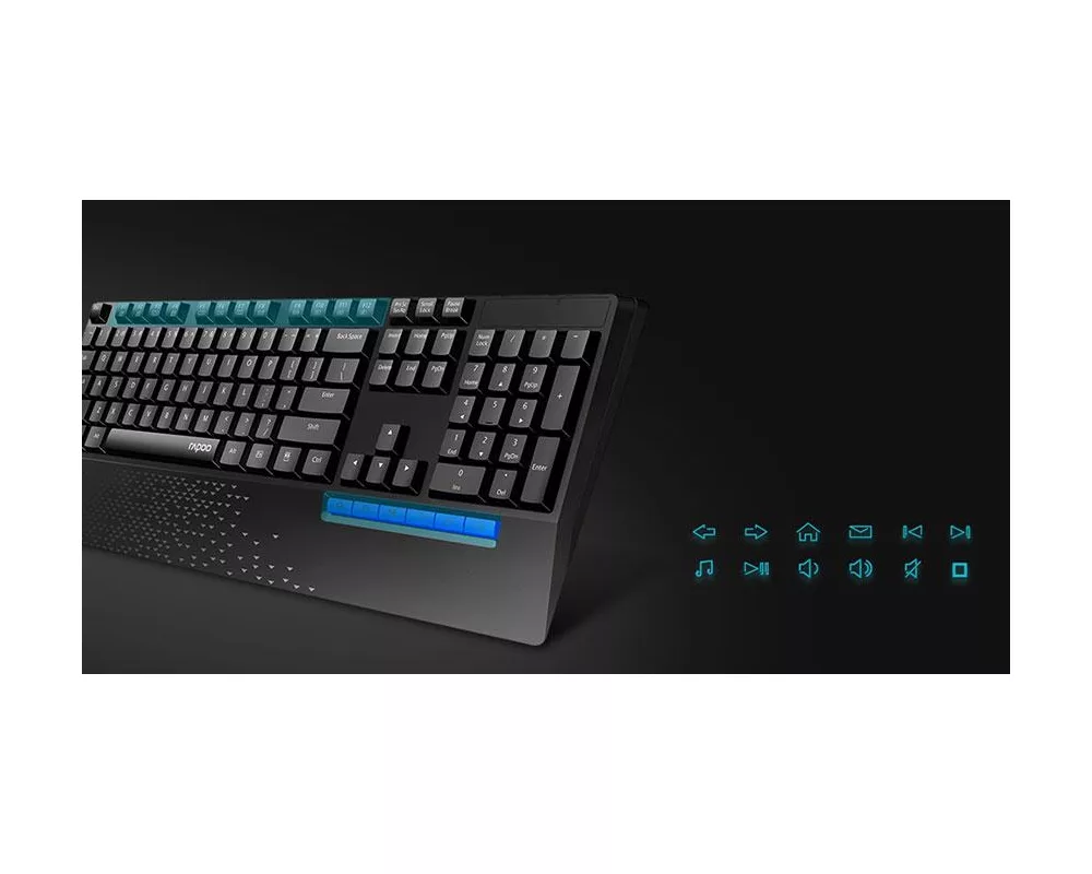 Клавиатура Комплект клавиатура и мишка RAPOO X1960, Безжичен, Черен 3