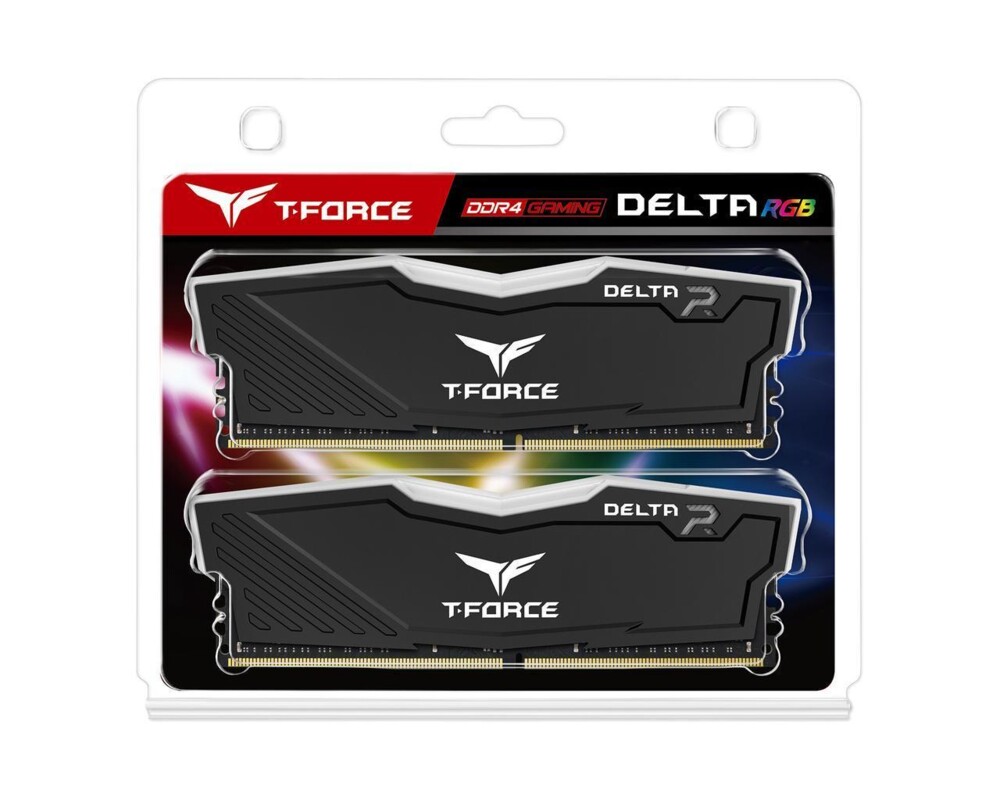 Памет Team Group T-Force Delta RGB Black DDR4 - 16GB (2x8GB) 3200MHz CL16-18-18-38 1.35V 3