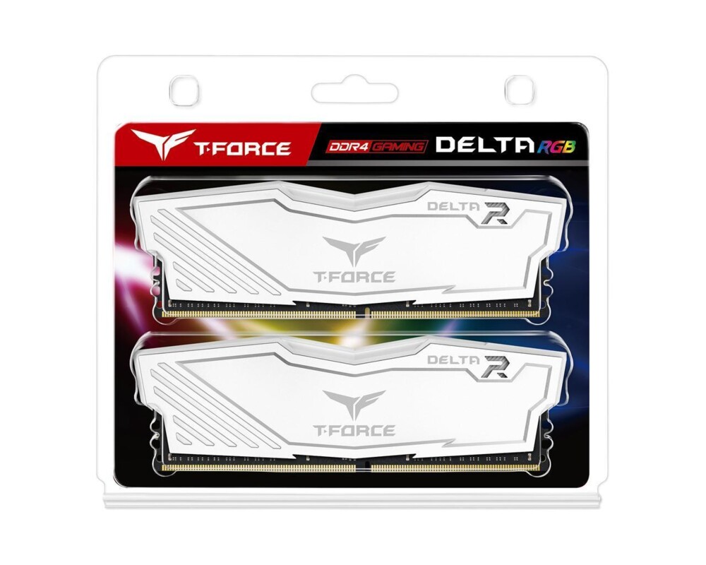 Памет Team Group T-Force Delta RGB White DDR4 16GB (2x8GB) 3200MHz 1.35V 3