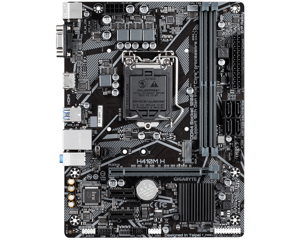 Дънна платка GIGABYTE H410M-H V3, Socket 1200 (400 Series), 2 x DDR4 2