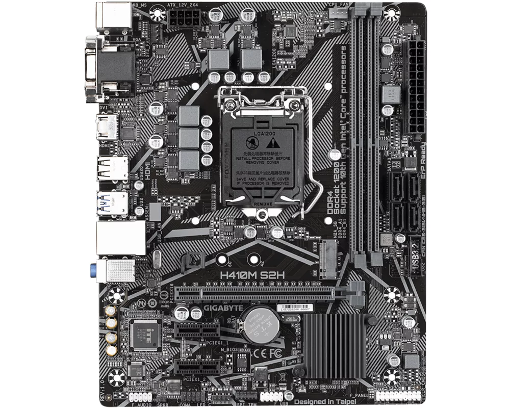 Дънна платка GIGABYTE H410M-S2H V3 1.0, Socket 1200 (400 Series), 2 x DDR4 2