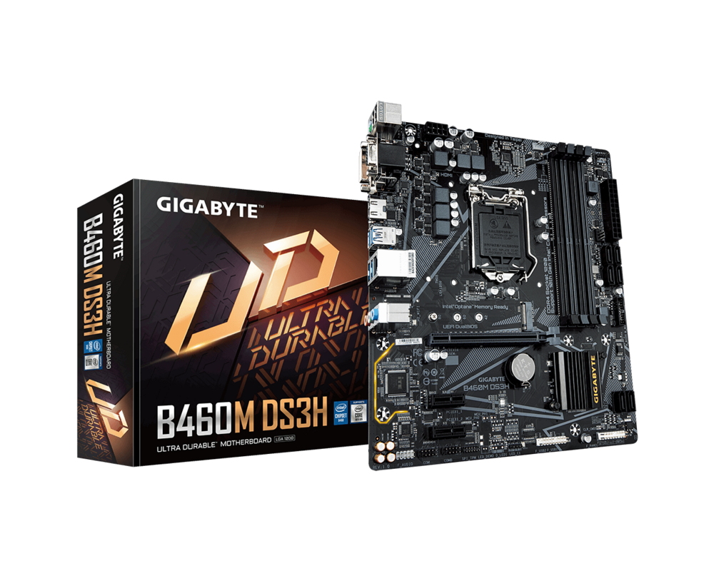 Дънна платка GIGABYTE B460M-DS3H 1.0, Socket 1200 (400 Series), 4 x DDR4 3