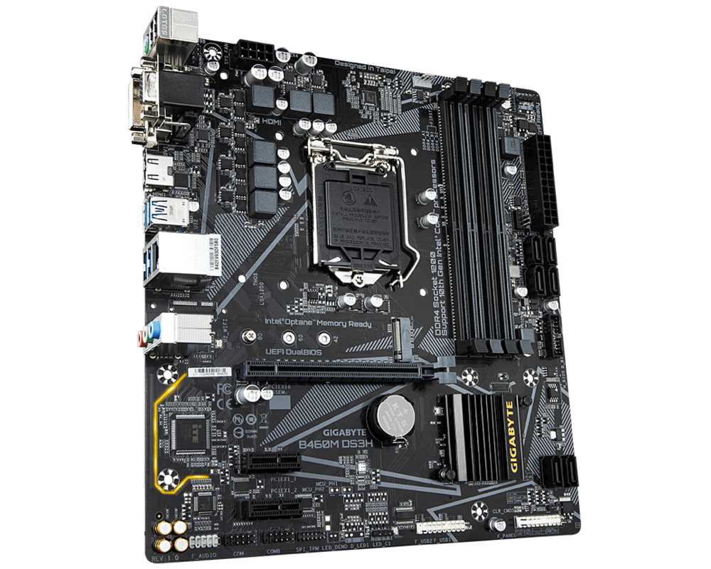 Дънна платка GIGABYTE B460M-DS3H 1.0, Socket 1200 (400 Series), 4 x DDR4 4
