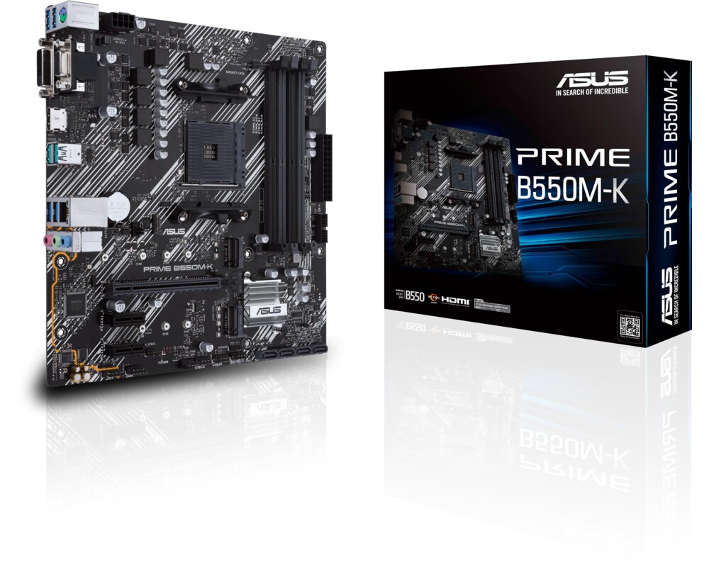 Дънна платка ASUS Prime B550M-K socket AM4, 4xDDR4, PCIe 4.0, Dual M.2 2