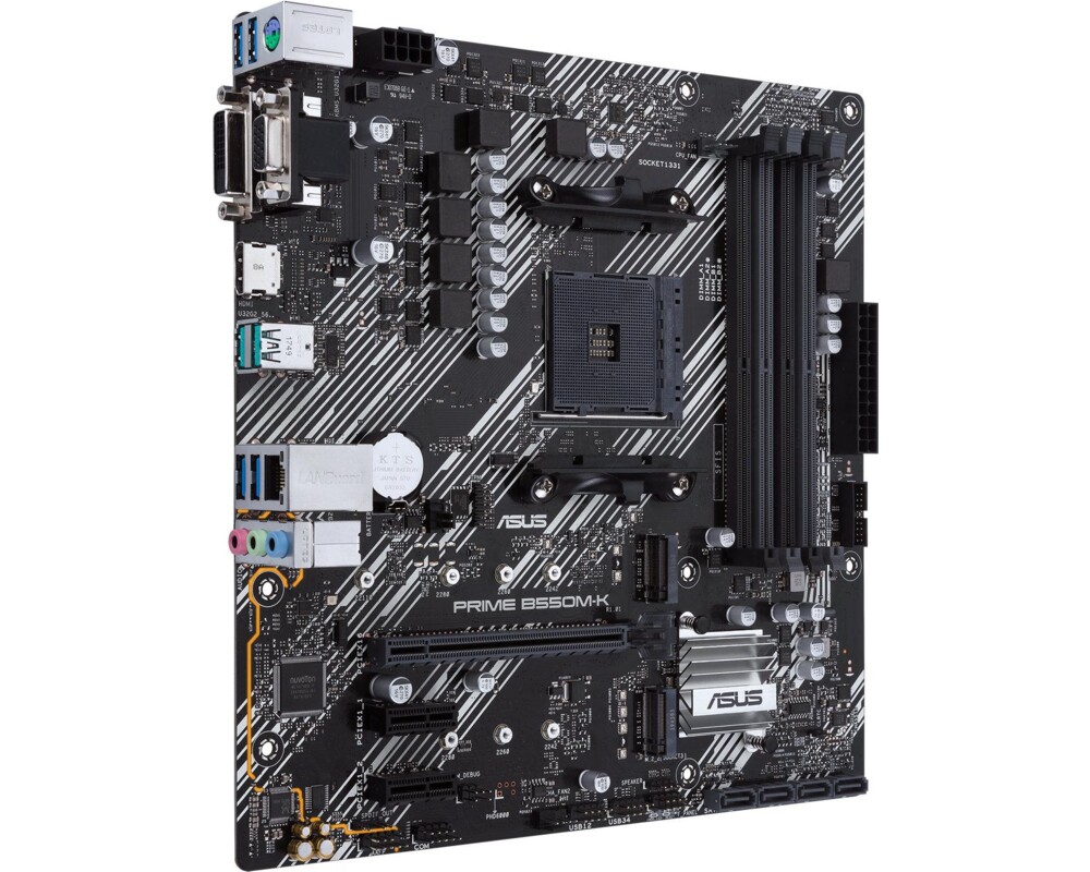 Дънна платка ASUS Prime B550M-K socket AM4, 4xDDR4, PCIe 4.0, Dual M.2 3