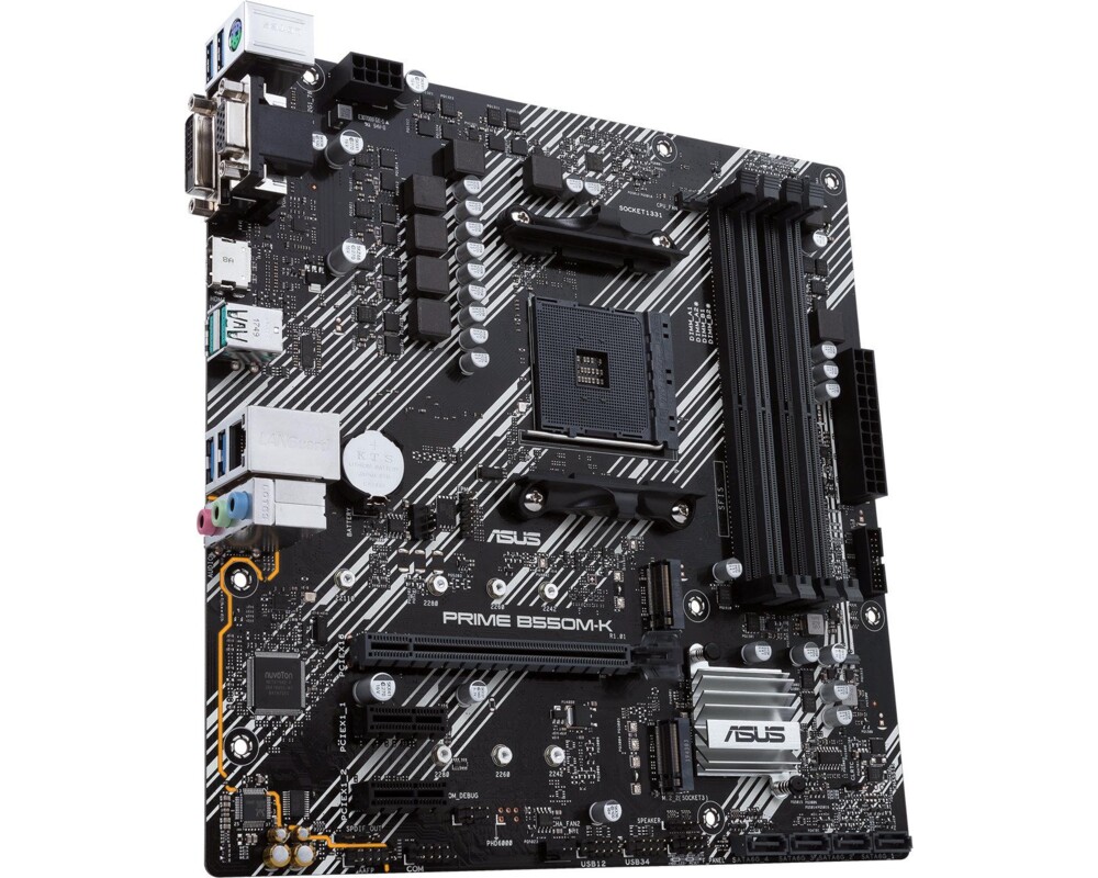 Дънна платка ASUS Prime B550M-K socket AM4, 4xDDR4, PCIe 4.0, Dual M.2 5