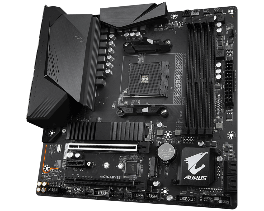 Дънна платка GIGABYTE B550M AORUS PRO Socket AM4, 4 x DDR4, RGB Fusion 2.0, V2 3