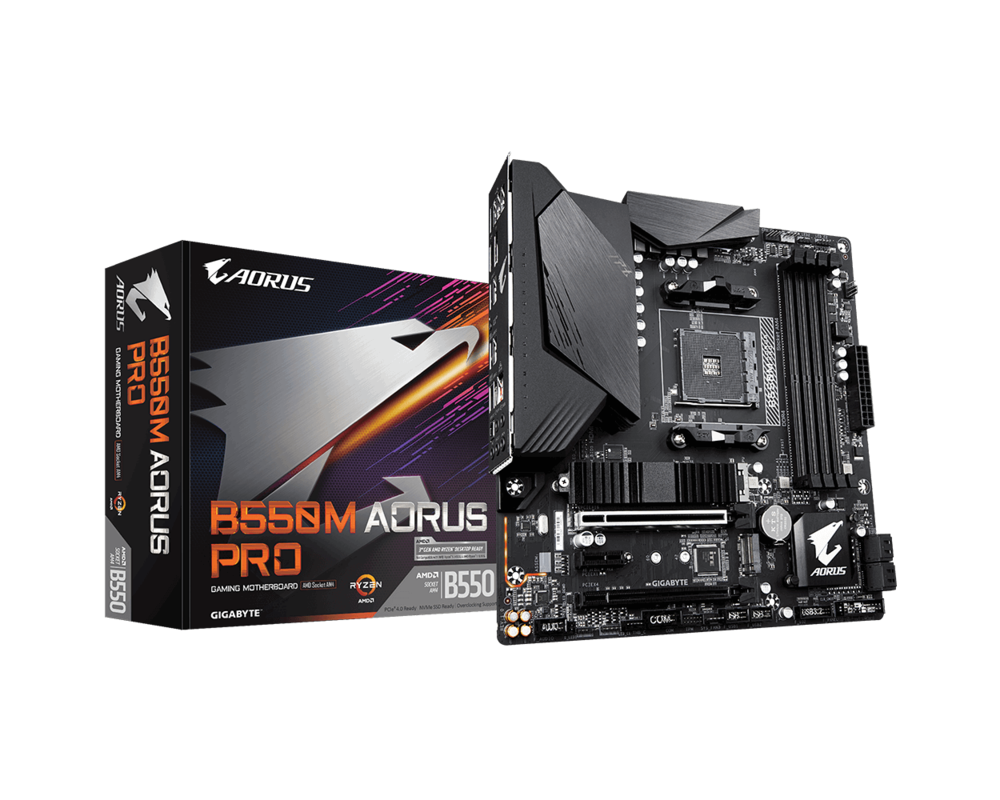Дънна платка GIGABYTE B550M AORUS PRO Socket AM4, 4 x DDR4, RGB Fusion 2.0, V2 5