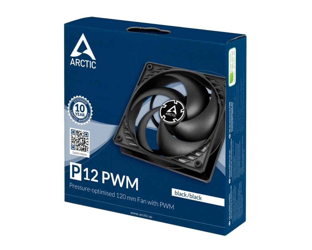 Вентилатор Arctic управляем 120mm P12 PWM - black/b... 11
