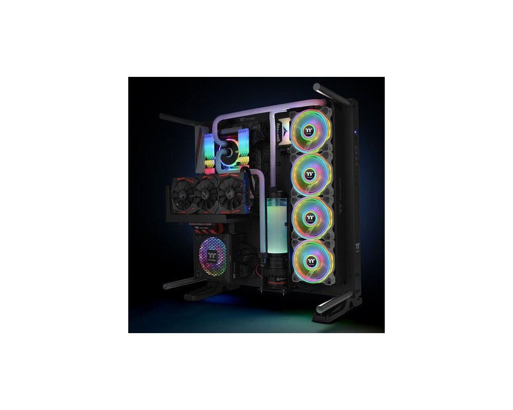 Вентилатор Thermaltake Riing Quad 14 RGB Radiator Fan TT Premium Edition 3 Броя - Бяло с включен контролер 5