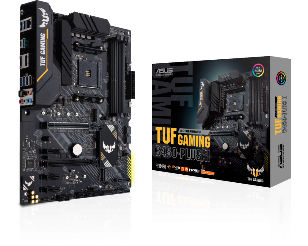 Дънна платка ASUS TUF GAMING B450-PLUS II AM4 B450 4xDIMM DDR4Up to 128GB M.2 4xSATA 6Gb 25