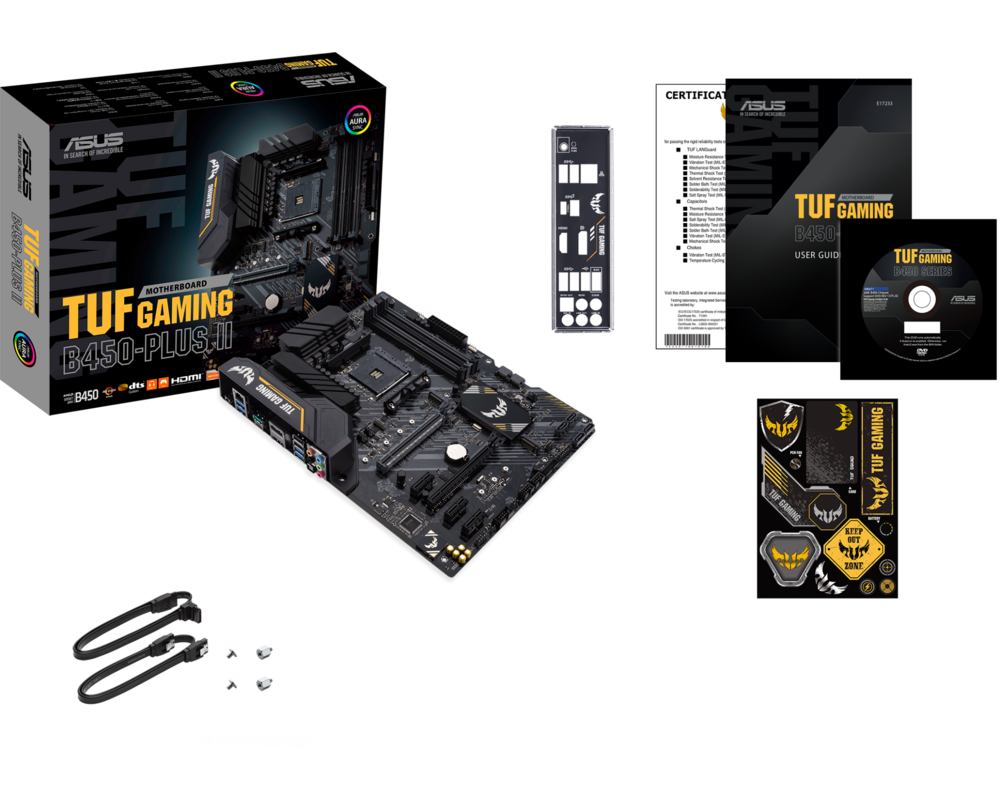 Дънна платка ASUS TUF GAMING B450-PLUS II AM4 B450 4xDIMM DDR4Up to 128GB M.2 4xSATA 6Gb 26