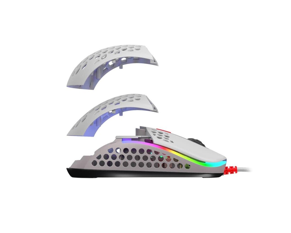 Мишка Геймърска мишка Xtrfy M42 Retro, RGB, Бял/Сив/Червен 9