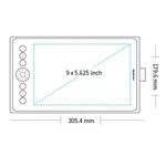 Графичен таблет HUION Inspiroy Ink H320M, USB-C, Черен 3