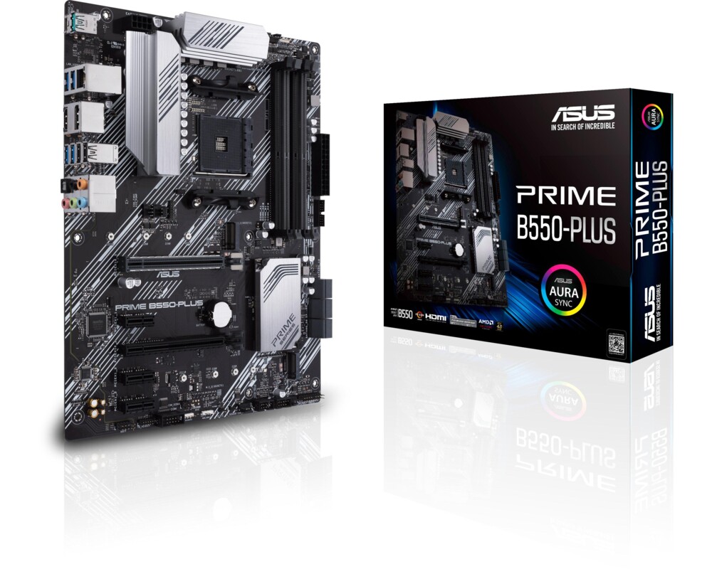 Дънна платка ASUS PRIME B550-PLUS socket AM4, 4xDDR4, Aura Sync, PCIe 4.0, Dual M.2 2