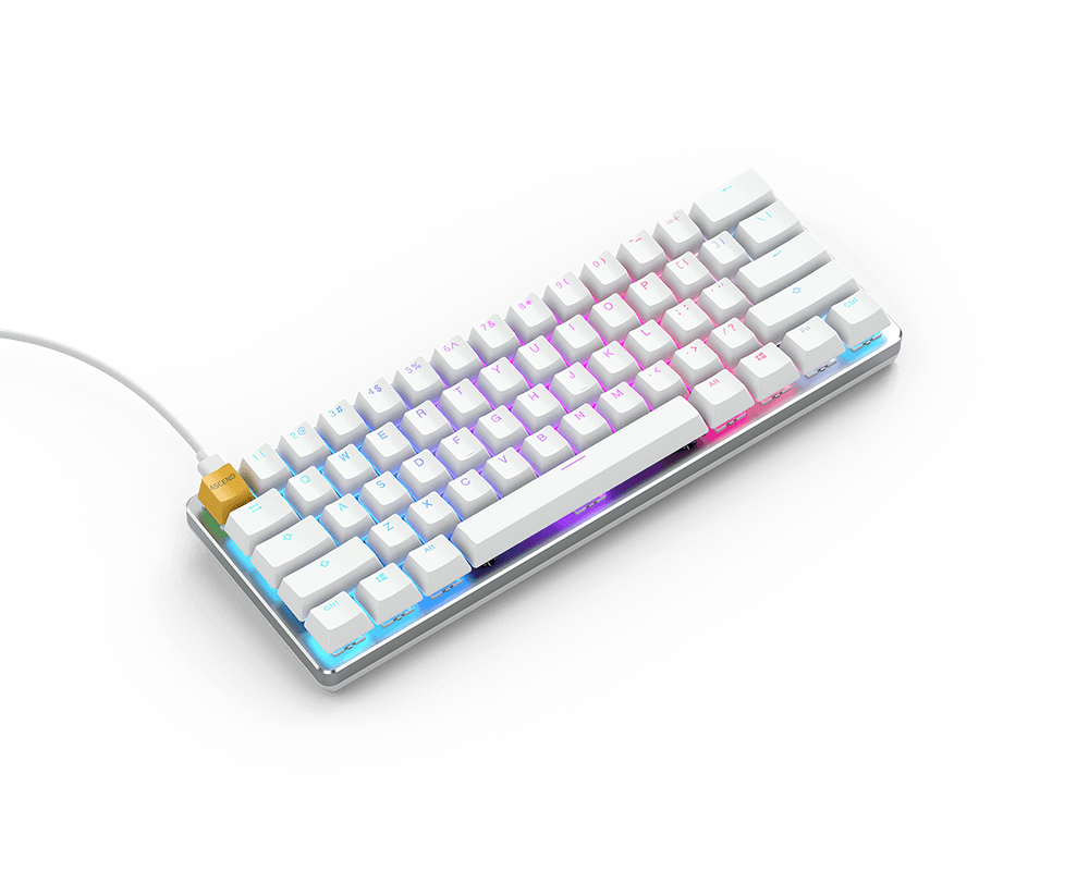 Клавиатура Геймърскa механична клавиатура Glorious White Ice GMMK RGB Compact, Gateron Brown US Layout 2