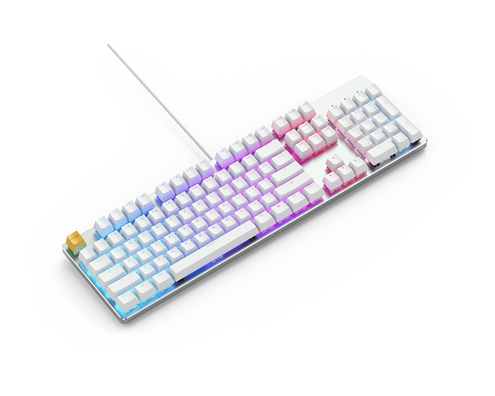 Клавиатура Геймърскa механична клавиатура Glorious White Ice GMMK RGB Full Size, Gateron Brown US Layout 2