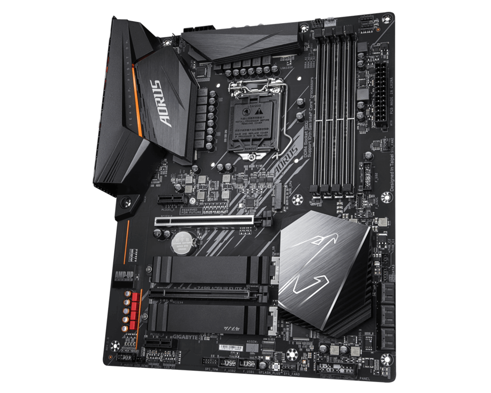 Дънна платка GIGABYTE Z490 AORUS ELITE AC LGA 1200 ATX DDR4 6xSATA 8xUSB 2xM.2 HDMI 1xLAN 2.5Gbps 7