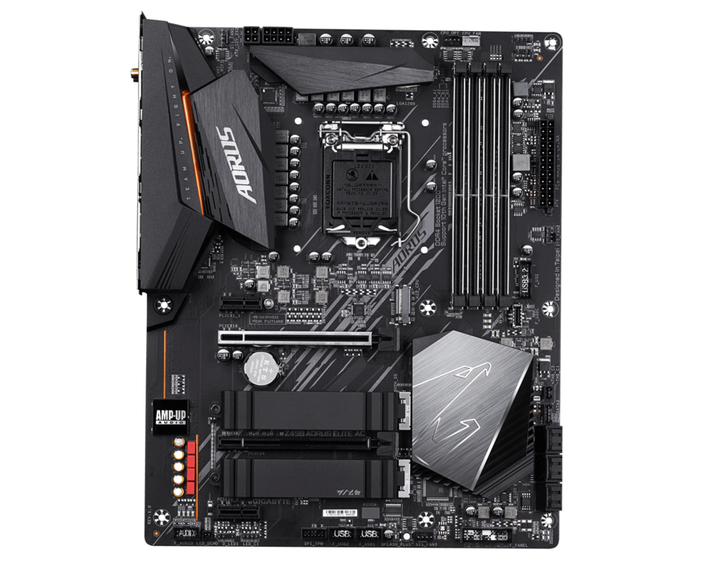 Дънна платка GIGABYTE Z490 AORUS ELITE AC LGA 1200 ATX DDR4 6xSATA 8xUSB 2xM.2 HDMI 1xLAN 2.5Gbps 6