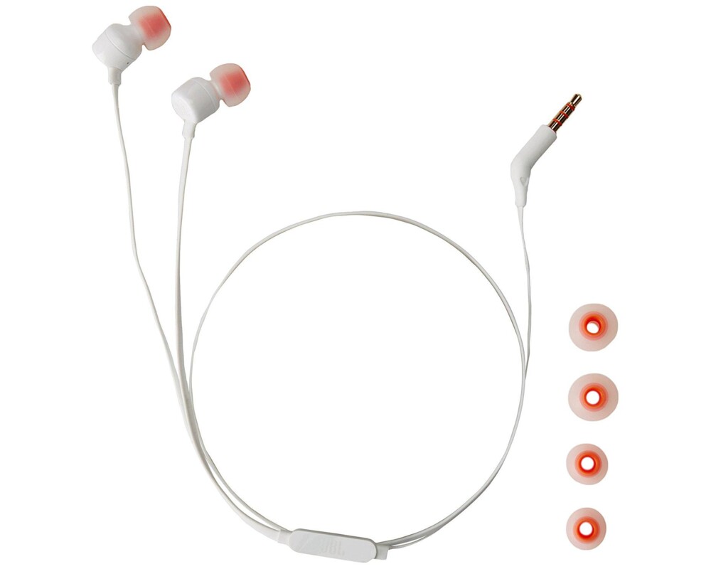 Слушалки JBL T110, In Ear, Бял 4