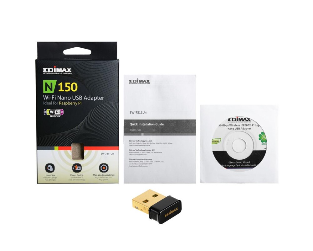 Мрежова карта нано адаптер EDIMAX EW-7811UN, USB, Realtek, 2.4Ghz, 802.11n/g/b 2
