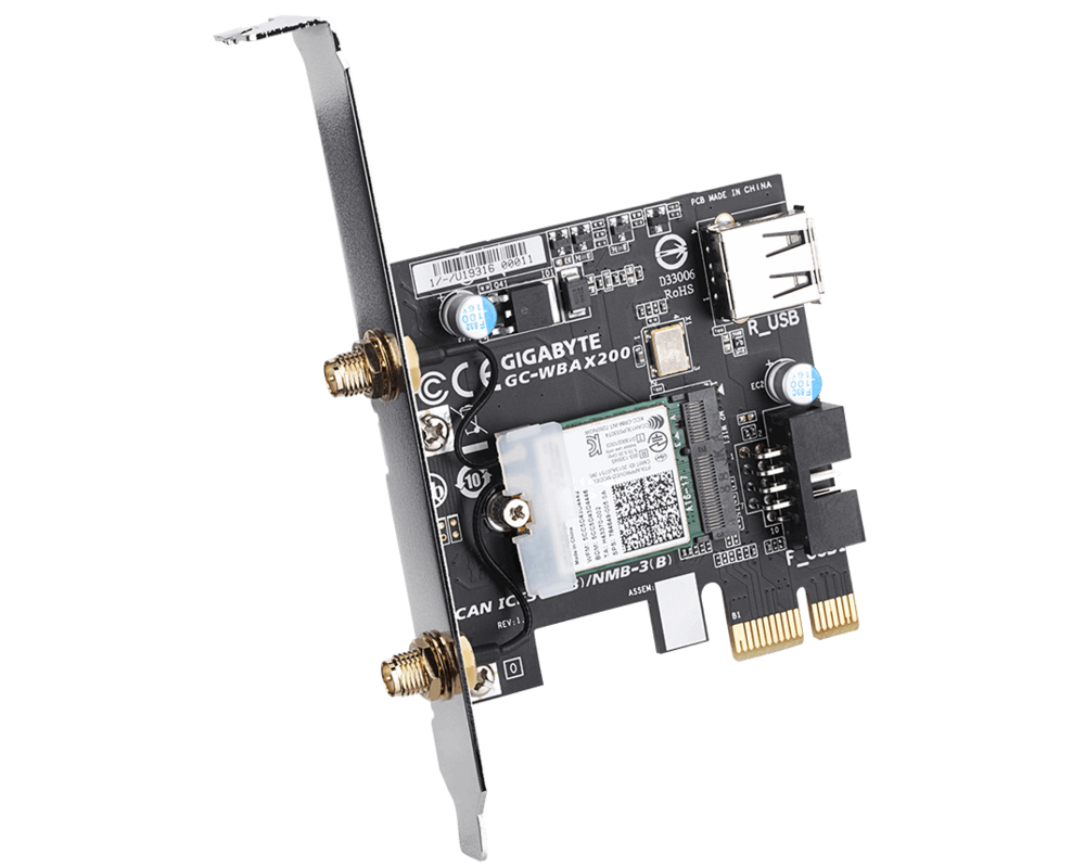 Мрежова карта Безжична карта GIGABYTE AORUS X200 Intel® WIFI 6 2x2 802.11ax, Bluetooth 5.0 3