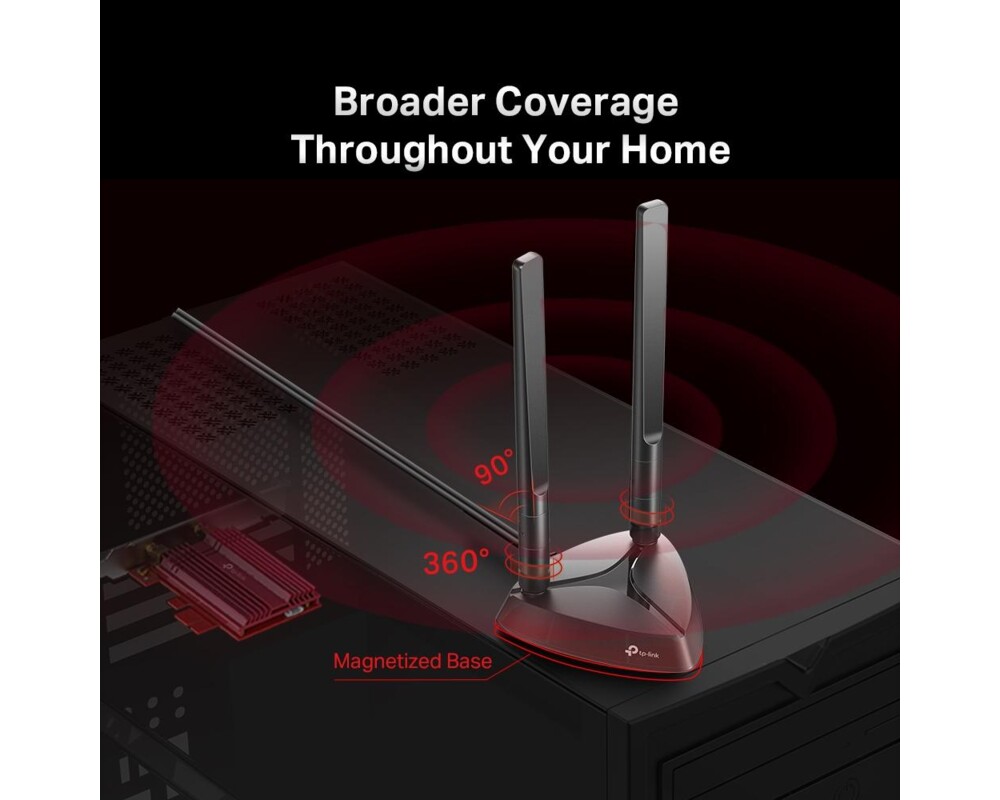 Мрежова карта адаптер TP-LINK Archer TX3000, AX3000 Wi-Fi 6, PCI-EX, Bluetooth 5.0, две външни антени 6